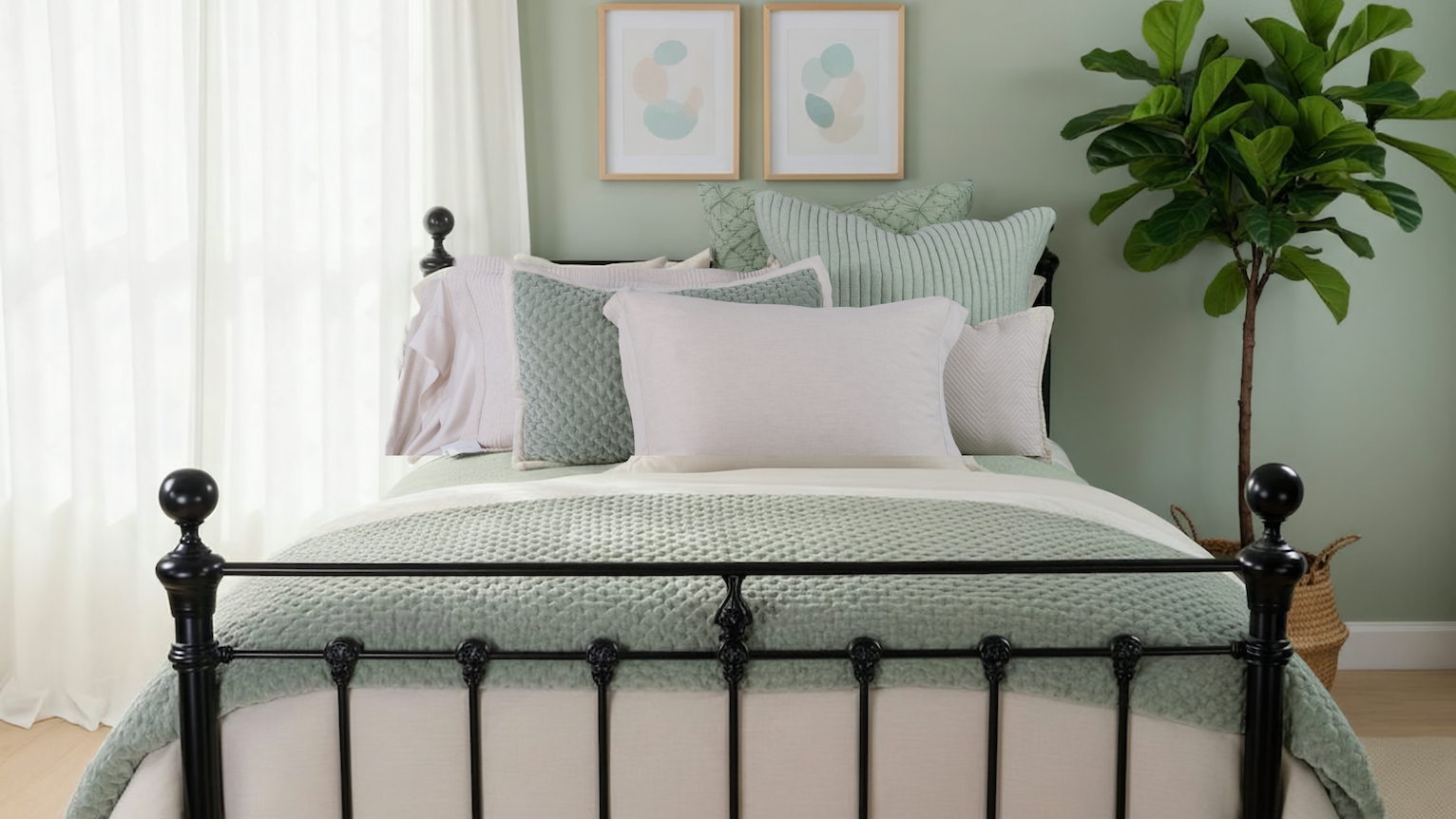 Celadon Calm Queen Bed